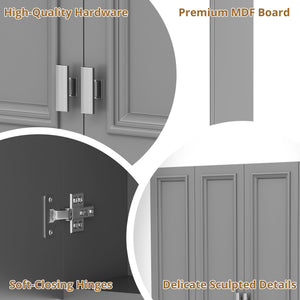 Wall Mounted Bathroom Cabinet With 5 Adjustable Shelves