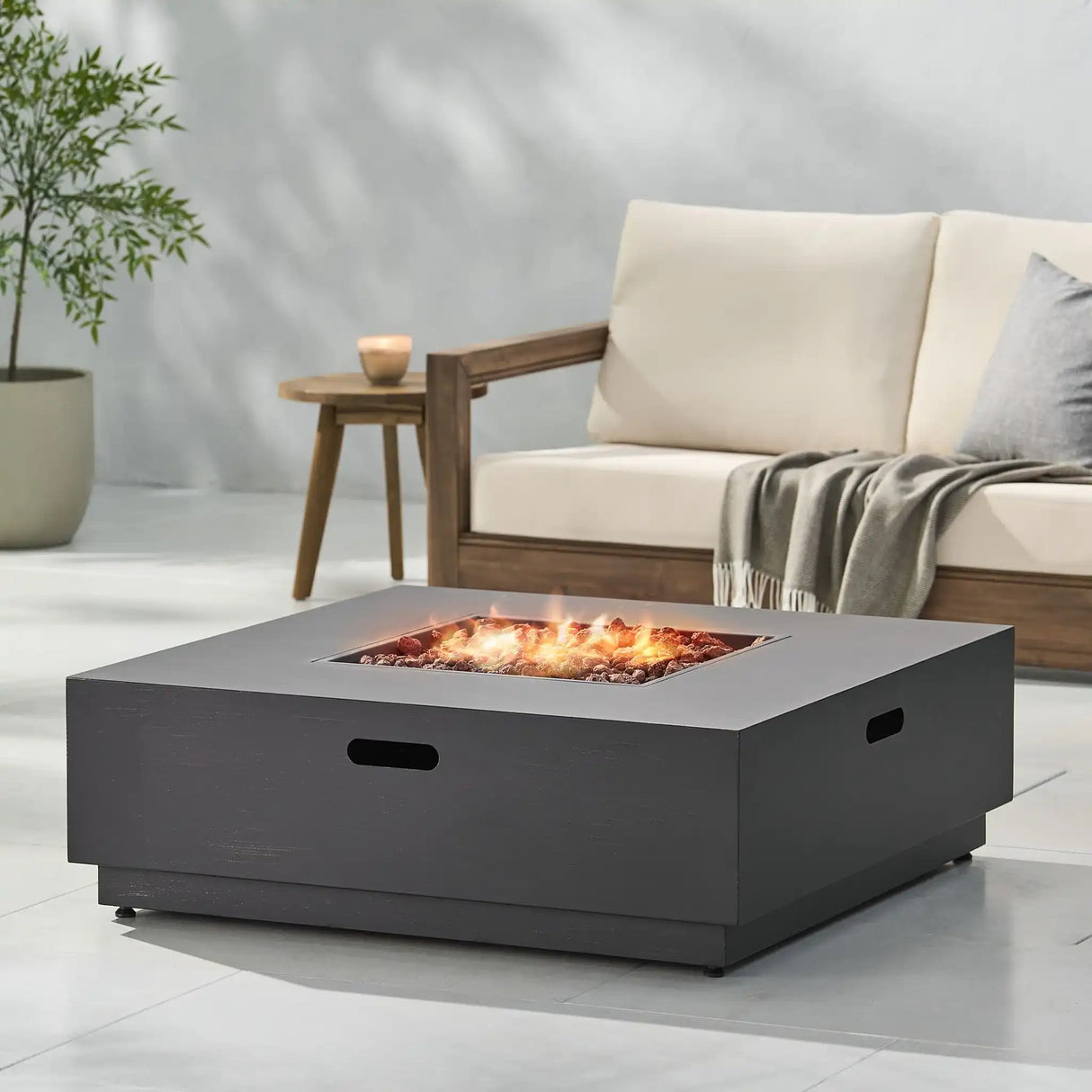 Modern Square Fire Pit With 50,000 Btu - Best Buy Furniture