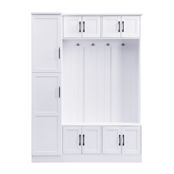 Tall Hall Tree With Shoe Storage, 4 In 1 Entryway Bench