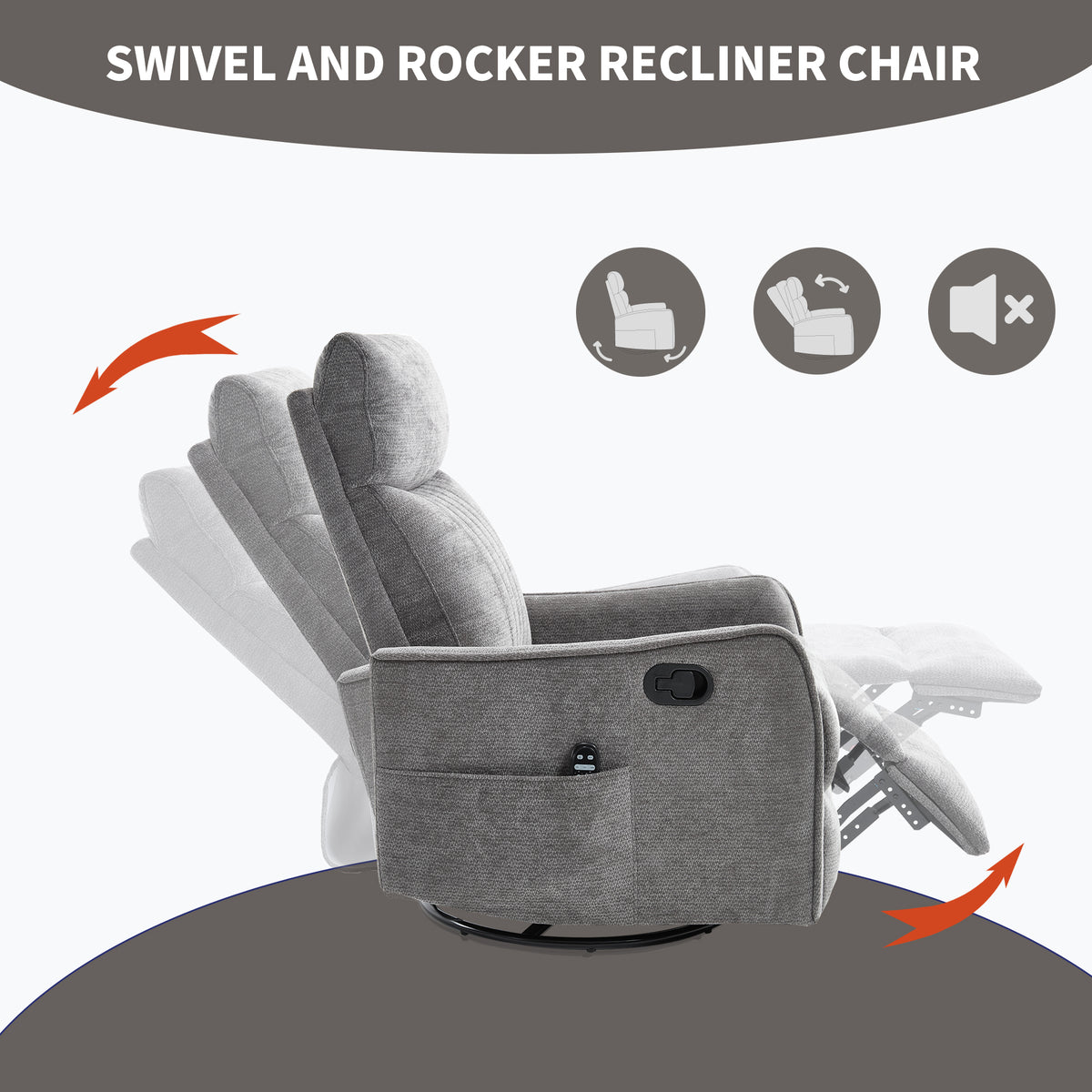 ComfortMax Dark Gray Recliner Chair