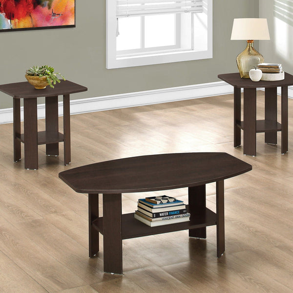 Table Set: Coffee, End, Side, Accent, Living Room, Transitional (Set of 3) - Espresso - Best Buy Furniture