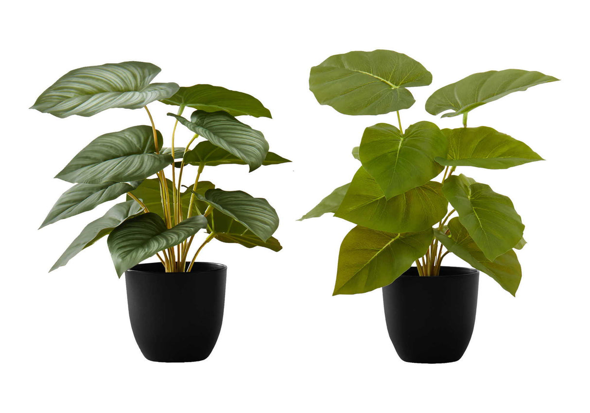 13" Tall, Artificial Plant, Epipremnum, Indoor, Faux, Fake, Table, Greenery, Potted, Decorative (Set of 2) - Green / Black - Best Buy Furniture
