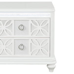 Abigale - 2 Drawer Nightstand With LED - White
