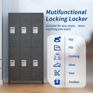 6 Door 72"H Metal Lockers with Lock