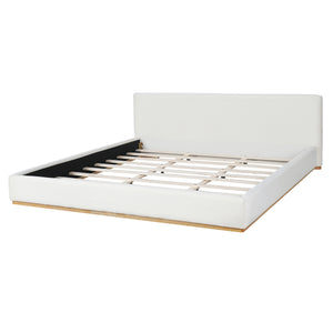 Elegant Upholstered Bed With Solid Wood Frame, King