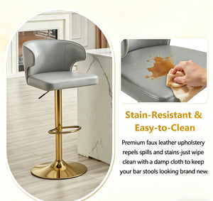 Modern Rotating Adjustable Bar Chair Set - Grey