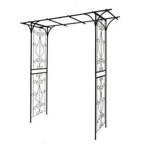 Metal Garden Arch Climbing Plants Support Rose Arch Outdoor - Black
