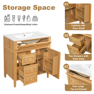30" Bathroom Vanity with Sink and Wood Vanity Cabinet