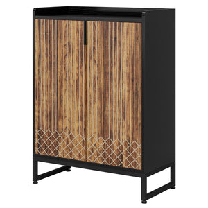 5 Tier Shoe Cabinet With Doors, Compact Entryway Storage Organizer