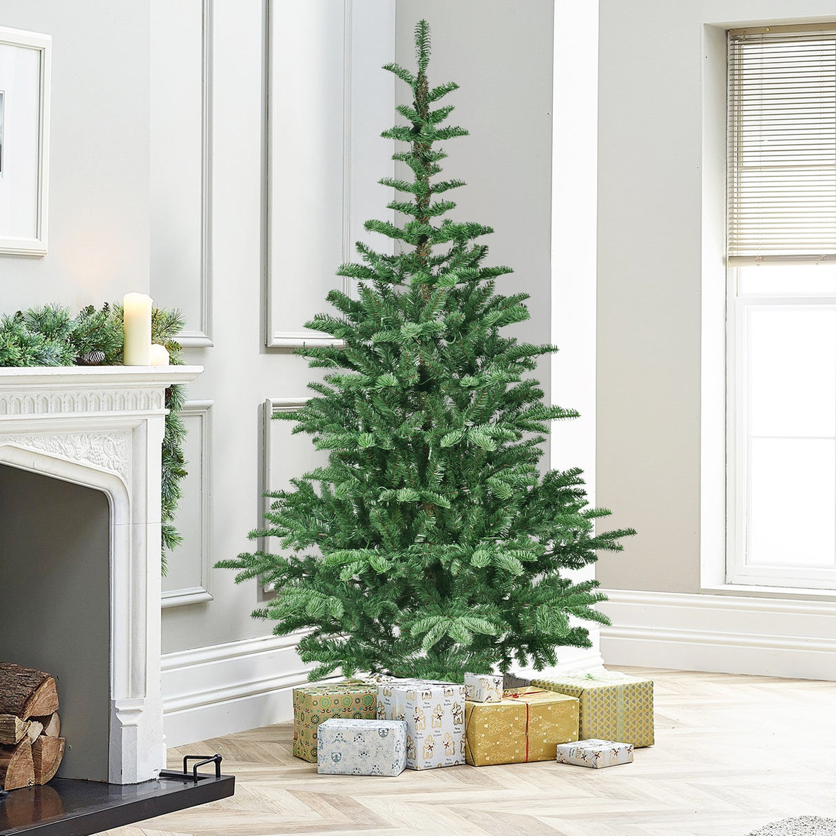 6ft Pre-Lit Christmas Tree with 300 Warm White Lights