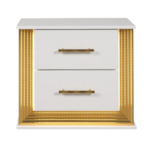 Obsession - 2 Drawer LED Nightstand - White