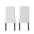 Carter - 5 Tuft Dining Chair With Button Tufted Backrest And Espresso Legs - Ivory - Best Buy Furniture