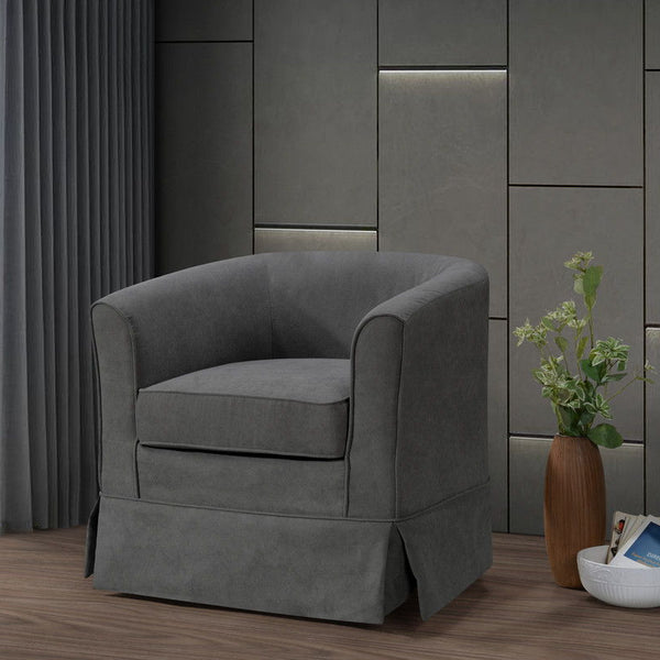 Tucker - Woven Fabric Swivel Barrel Chair