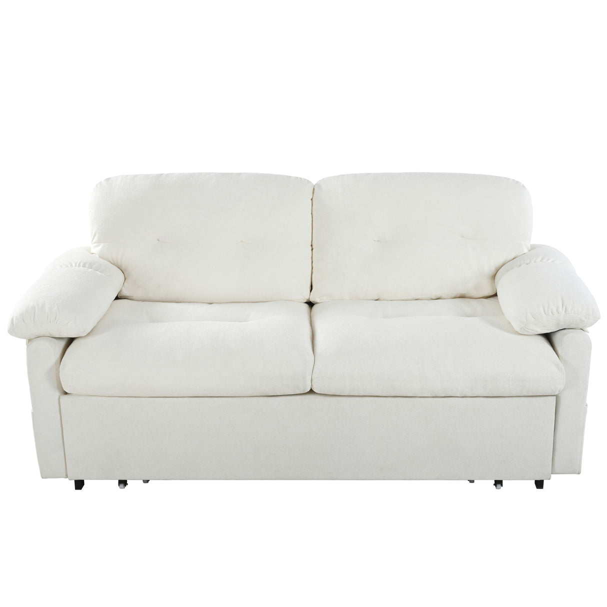 Convertible Pull Out Sofa Bed Queen Size, 3 In 1 With Side Storage