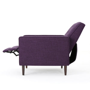 Mid-Century Modern Recliner With Button Tufted Waffle Stitch