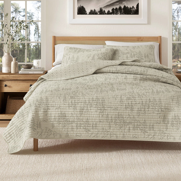 3 Piece Lodge Printed Quilt Set - Moonlight Ridge