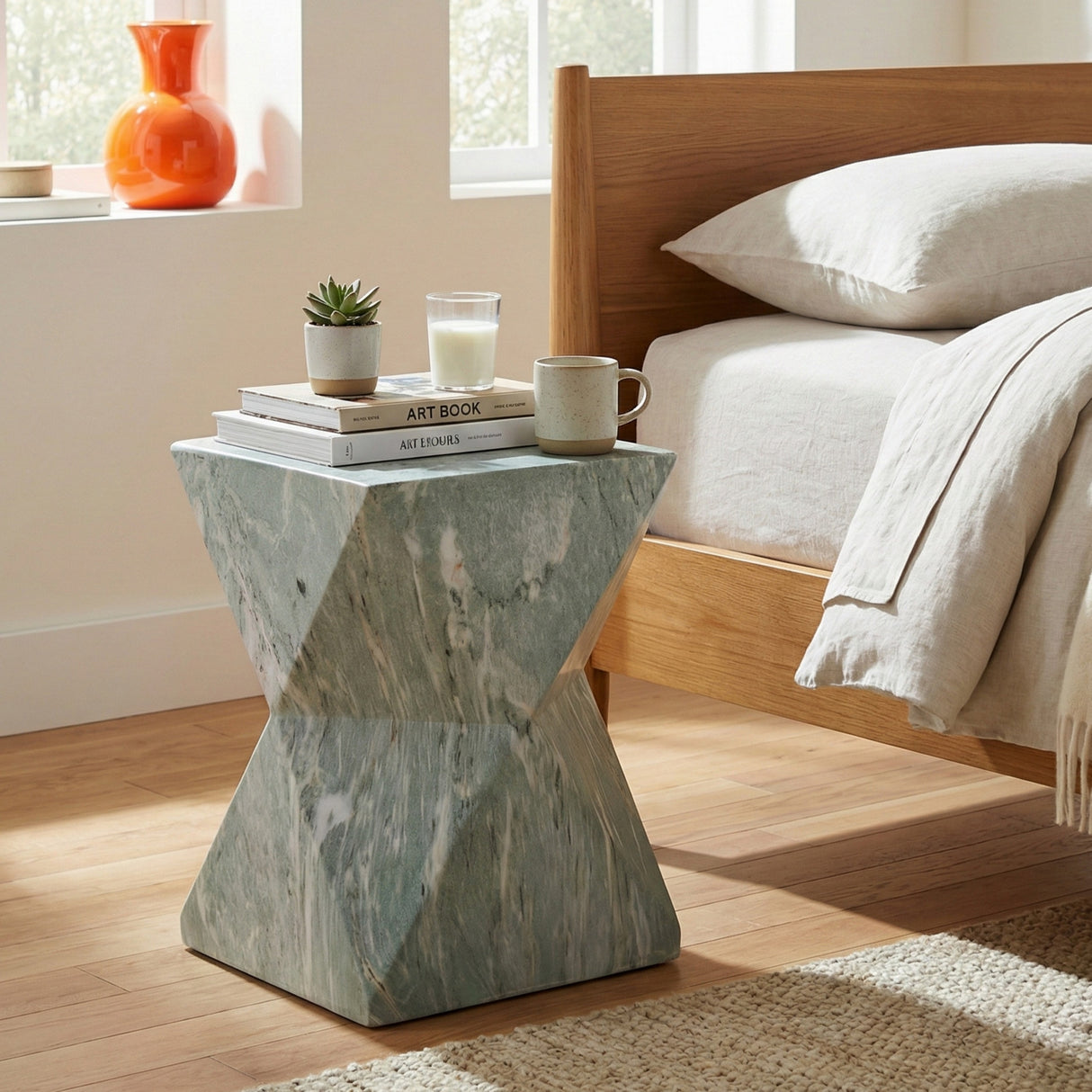 Modern Geometric Hourglass Accent Table