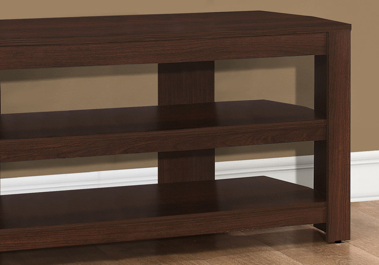 TV Stand, Console, Media Entertainment Center, Storage Shelves, Contemporary & Modern - Cherry - Best Buy Furniture