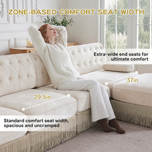 Soft Velvet Chesterfield Style Sofa