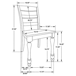 Ladder Back Side Chair With Saddle Seat (Set of 2) - White