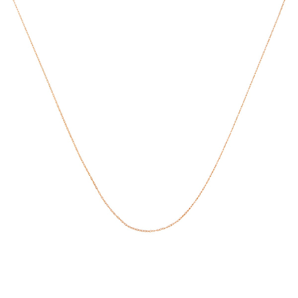 Solid 10K Yellow Gold 0.5mm Slim and Dainty Unisex 18" Rope Chain Necklace