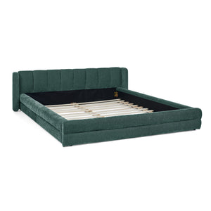 Modern Upholstered Bed Frame With Thick Fabric And Headboard