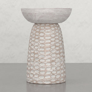 Elmford 13W Round Pedestal Dimple Accent Table
