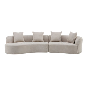 126" Curved Sectional Sofa (Almond-D28 Full Foam)