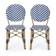 Outdoor Rattan And Aluminum French Armless Bistro Chairs Set - Navy Blue - Best Buy Furniture