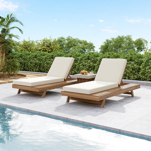 Lounge Chaise Set, Space Available On One Side, Acacia Wood In