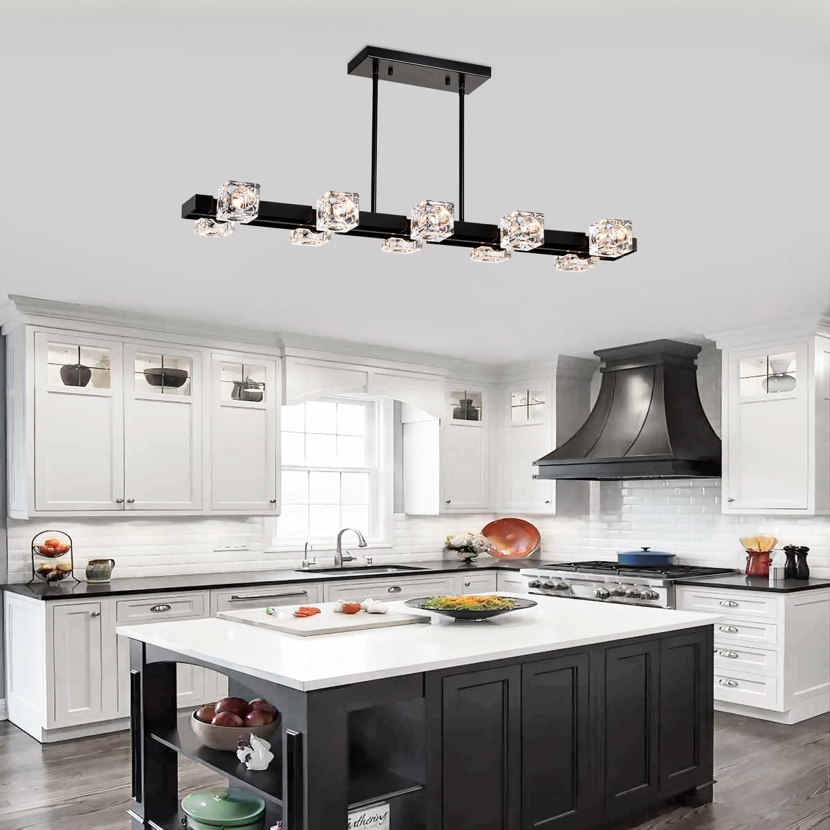 Rectangle Chandelier for Dining Room, 10-Light