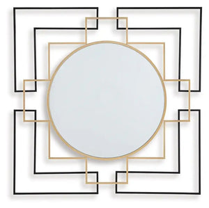 Oceanal - Accent Mirror - Black / Gold Finish - Best Buy Furniture