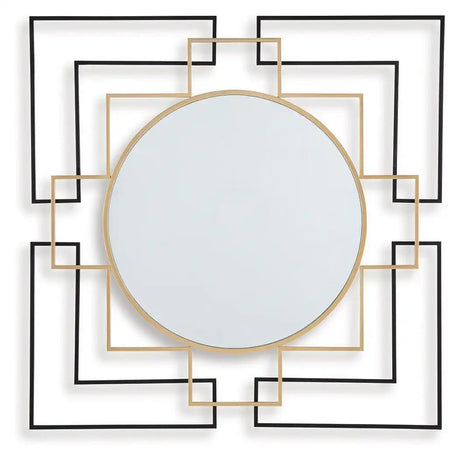 Oceanal - Accent Mirror - Black / Gold Finish - Best Buy Furniture