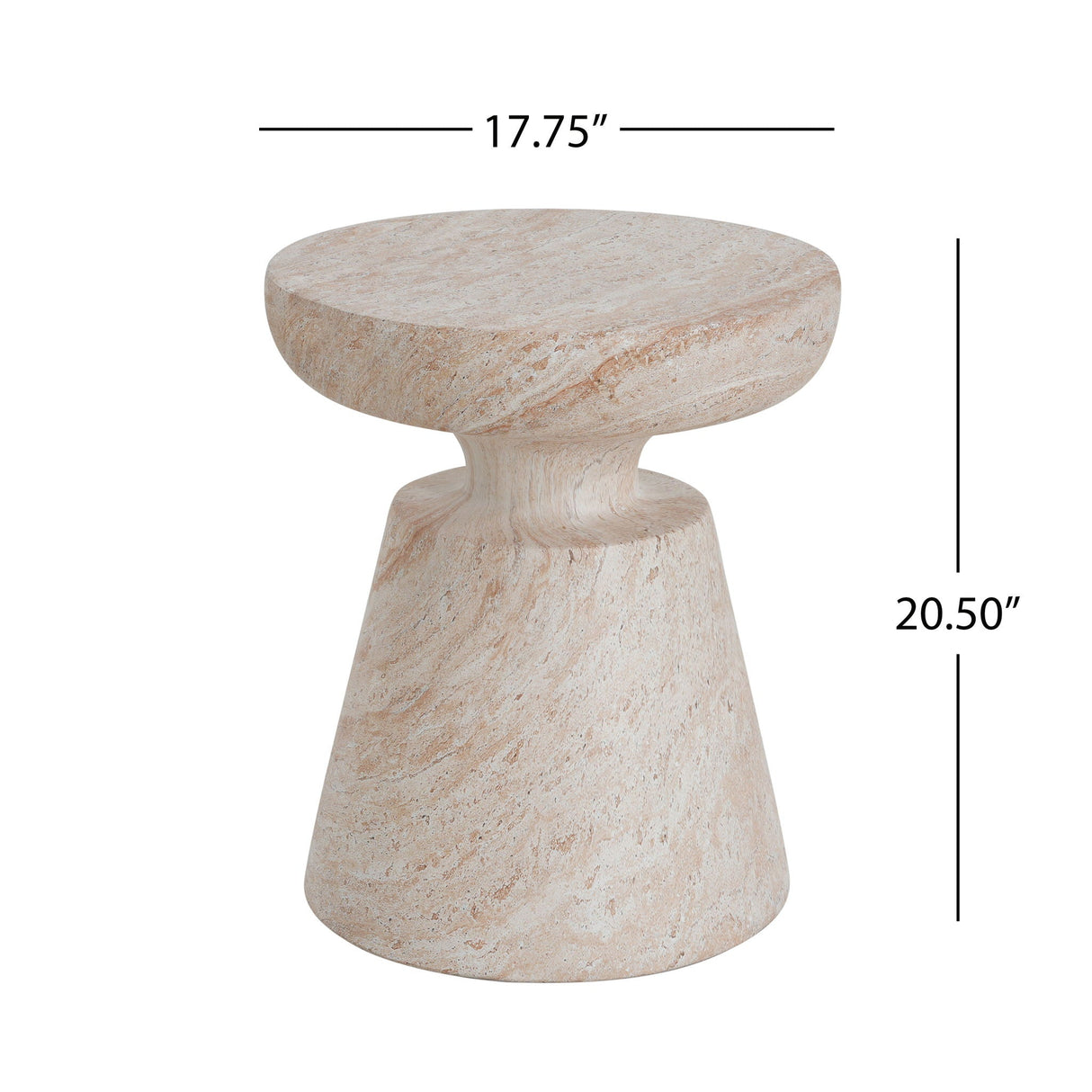 Outdoor / Indoor Lightweight Concrete Side Table, Travertine - Beige - Best Buy Furniture