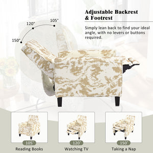 Push Back Upholstered Recliner Armchair