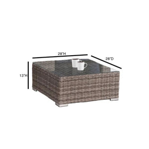 Wicker Seating Group Set With Table And Cushions