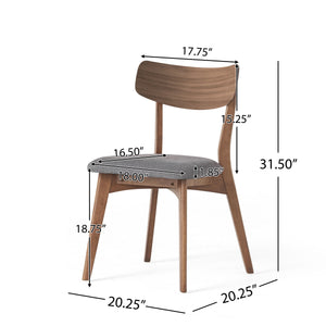 7-Pieces Upholstered Dining Set With Rubberwood Frame