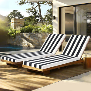 2 Pcs Set Indoor/Outdoor Chaise Lounge Chair Cushion
