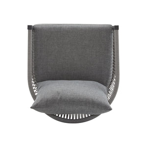 Modern Curved Aluminum Lounge Chair With Stylish Rope Weave Design And Cushioned Comfort For Outdoor