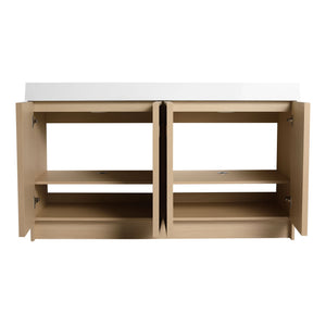 Freestanding Bathroom Vanity With Resin Sink & Soft Close Cabinet Doors