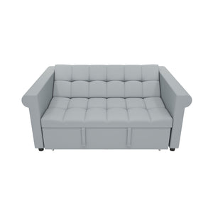 Compact Loveseat With Trundle Sleeper And Storage Pocket - Gray