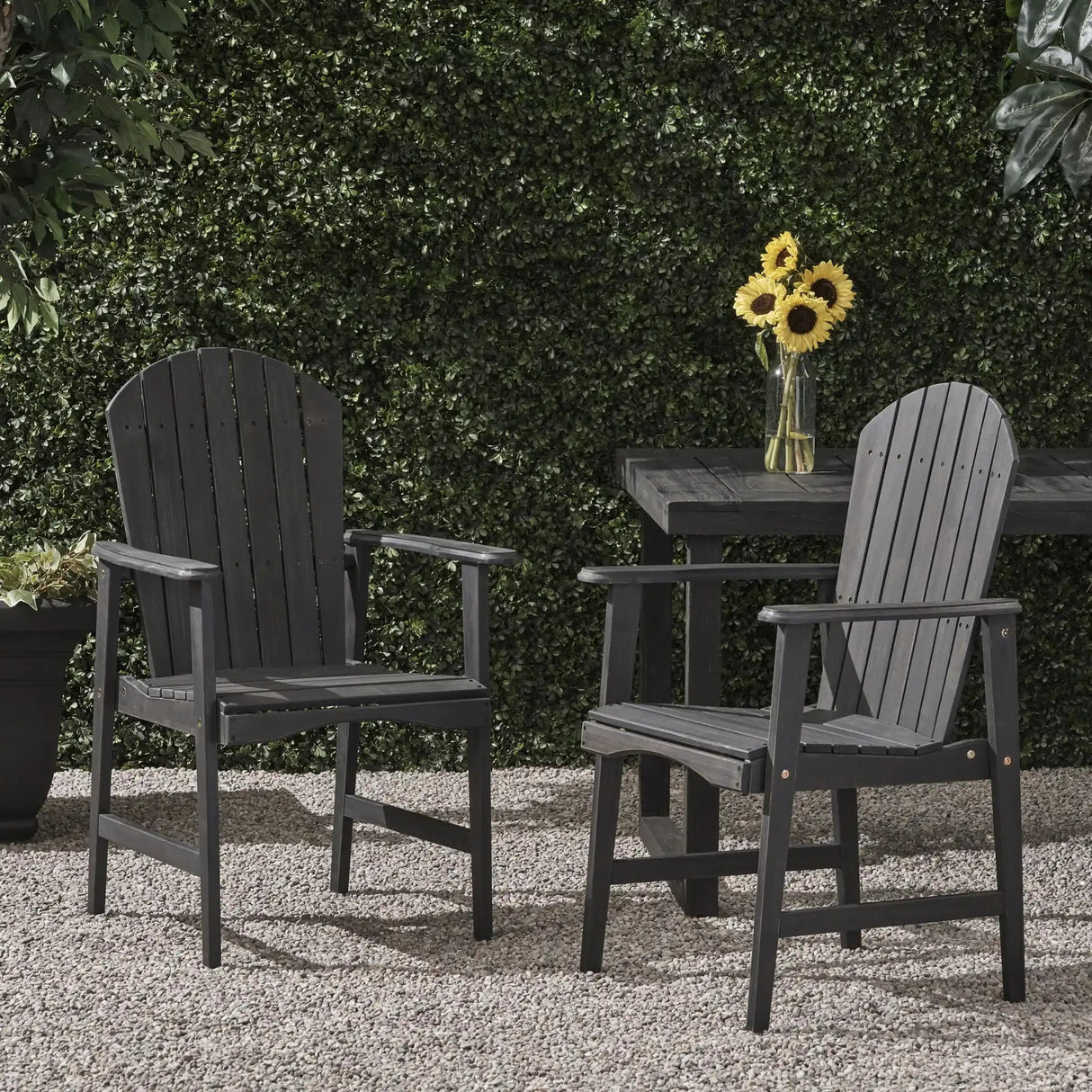 Outdoor Weather Resistant Acacia Wood Adirondack Dining Chairs (Set of 2) - Best Buy Furniture