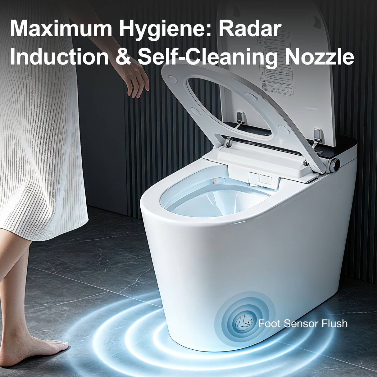 Household luxury no water pressure limit all-in-one intelligent toilet high-speed drying fully automatic flap sterilization splash-proof foam shield toilet