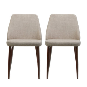 Modern Dining Chair With Iron Legs And Wood Finish