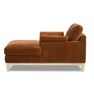 Pasadena Modern Farmhouse Chaise Lounge Chair, Burnt