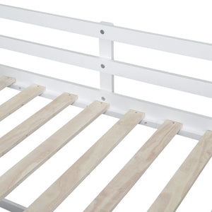 Low Loft Bed With Rolling Desk, Shelf And Drawers
