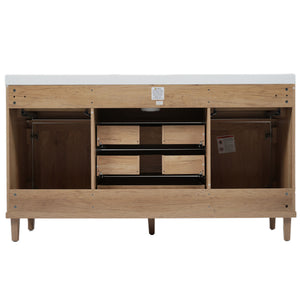 Bathroom Vanity With Sink, 5 Legs, Soft Close Drawers