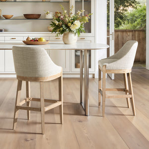 Newport 30.5" Coastal Curved Back Upholstered Barstool
