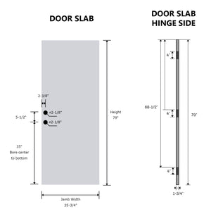 36 x 80 Smooth Fiberglass Entry Door Slab