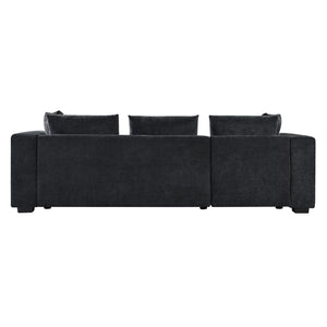 Modern L Shaped Sectional Sofa With Upholstery And Wooden Storage